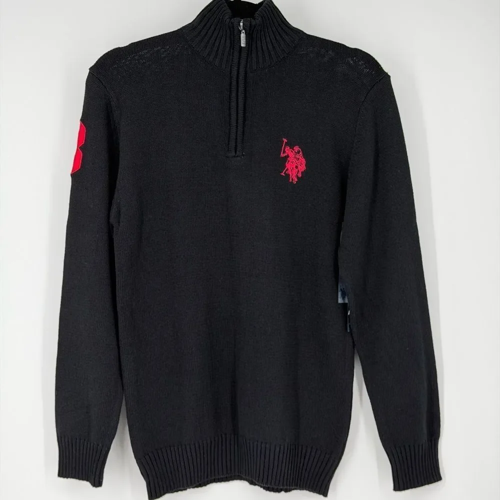 NWT US Polo Assn Quarter Zip Knit Sweater Size 18